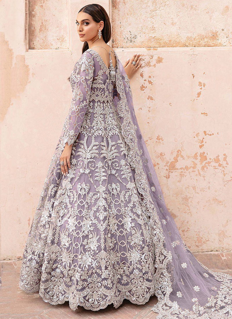 Lilac pakistani wedding on sale dress